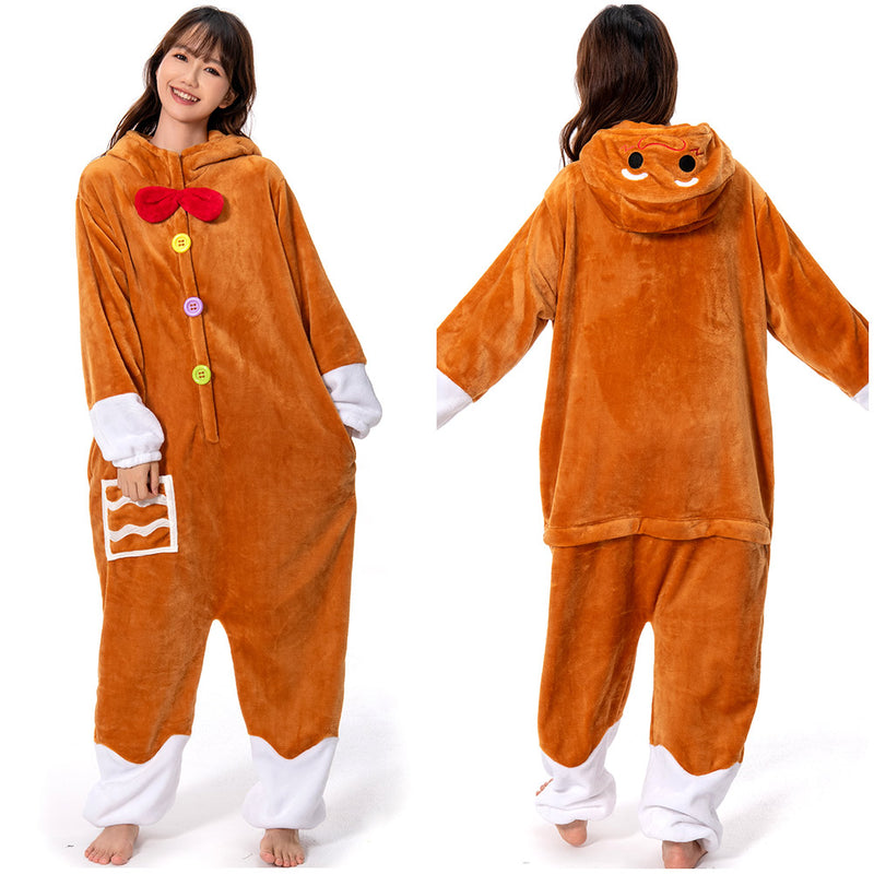 Gingerbread Man Autumn and winter Cosplay Costume Pajamas Outfits Halloween Carnival Party Suit