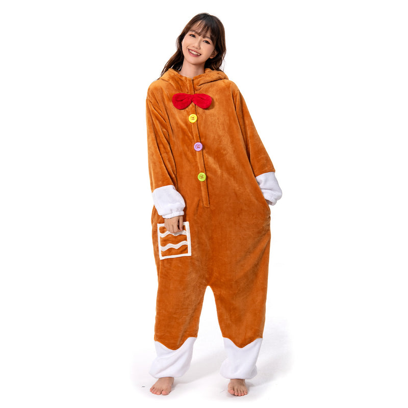 Gingerbread Man Autumn and winter Cosplay Costume Pajamas Outfits Halloween Carnival Party Suit