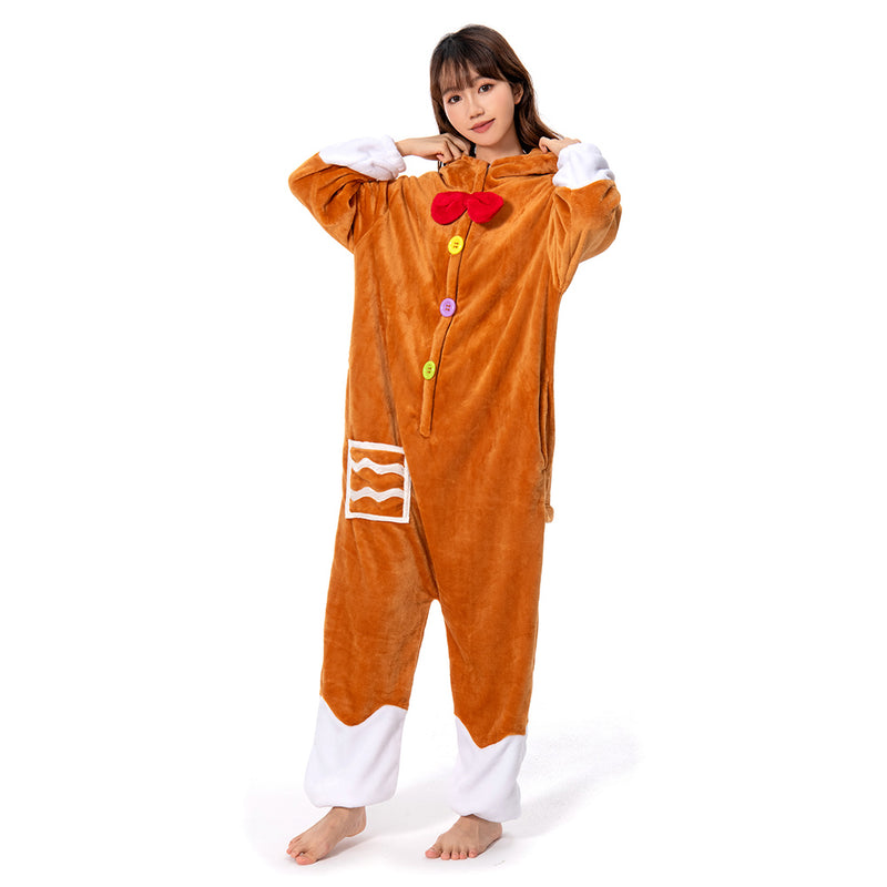 Gingerbread Man Autumn and winter Cosplay Costume Pajamas Outfits Halloween Carnival Party Suit