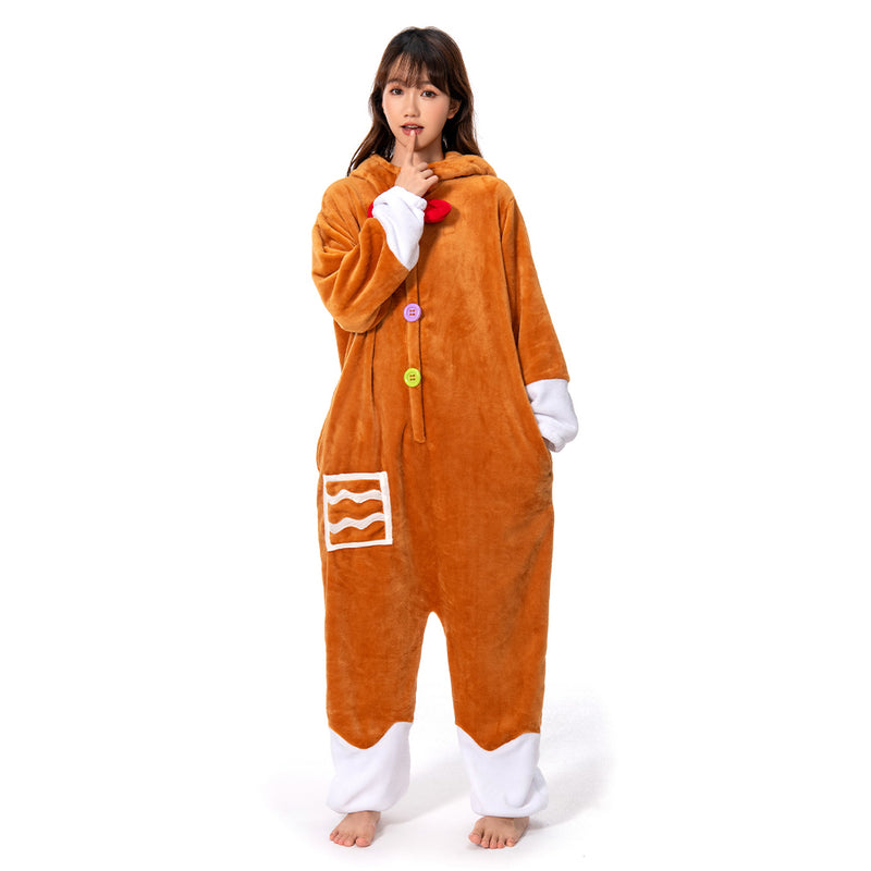 Gingerbread Man Autumn and winter Cosplay Costume Pajamas Outfits Halloween Carnival Party Suit