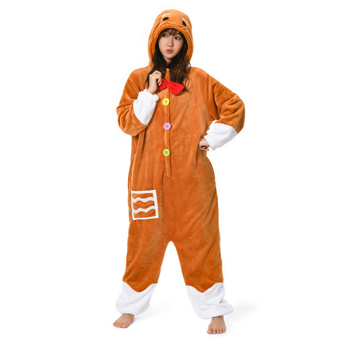 Gingerbread Man Autumn and winter Cosplay Costume Pajamas Outfits Halloween Carnival Party Suit