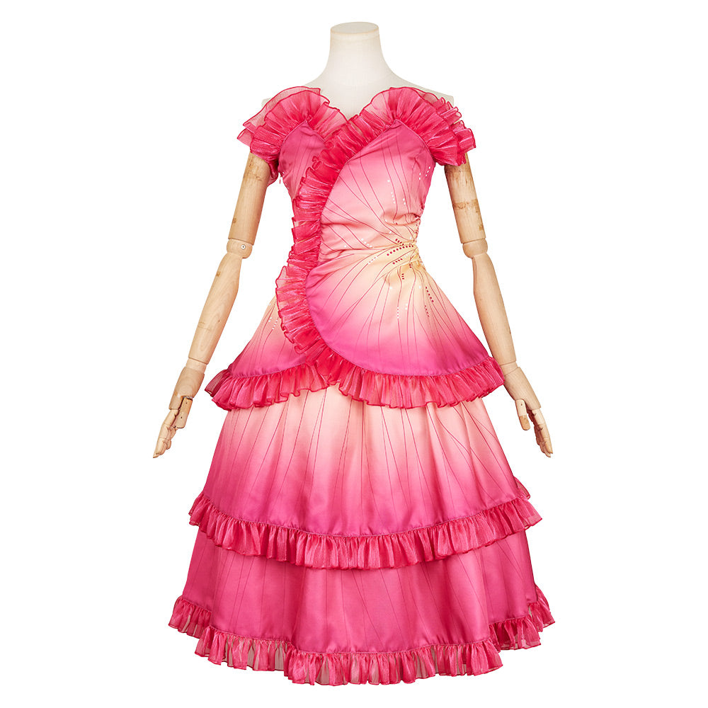 Gulinda Robe Glinda Ozdust Dress Glinda Cosplay Red Flower Dress Costume Outfits ...