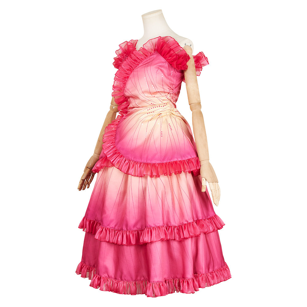 Glinda Ozdust Dress Glinda Cosplay Red Flower Dress Costume Outfits