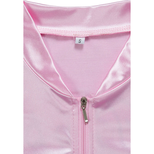 Grease Pink Ladies Cosplay Jacket Kids Children Satin Coat With  Neckscarf Costume Retro Fancy Jacket Halloween Carnival Party Suit