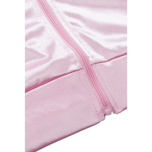 Grease Pink Ladies Cosplay Jacket Kids Children Satin Coat With  Neckscarf Costume Retro Fancy Jacket Halloween Carnival Party Suit