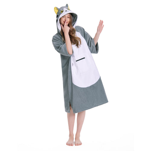 Grey Cat - Adult Beach Towel Series - OLAOLA Original Design