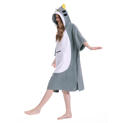 Grey Cat - Adult Beach Towel Series - OLAOLA Original Design