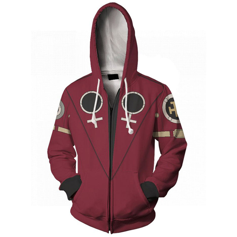 Guilty Gear I-NO Cosplay Hoodie 3D Printed Hooded Sweatshirt Men Women Casual Streetwear Zip Up Jacket Coat