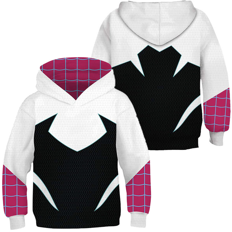 Gwen Stacy Cosplay Hoodie 3D Printed Hooded Sweatshirt Kids Children Casual Streetwear Pullover