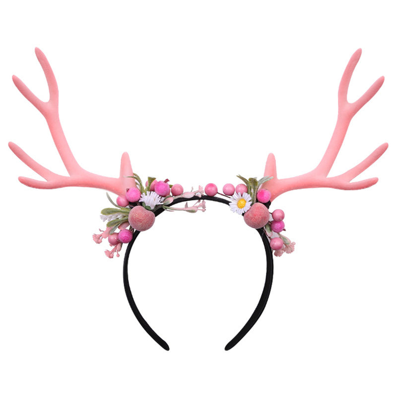 Halloween Carnival Costume Accessories deer horn headband Girl‘s pink