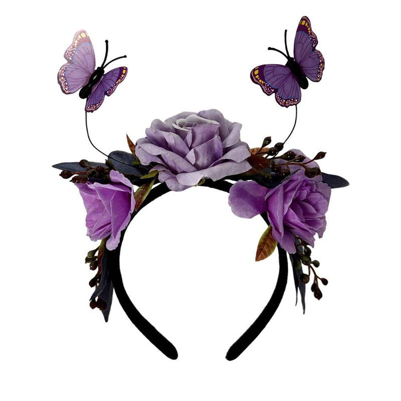 Halloween Carnival Costume Accessories Halloween Butterfly Simulation Flower Hair Hoop Ghost Festival Dead Day Party Headwear