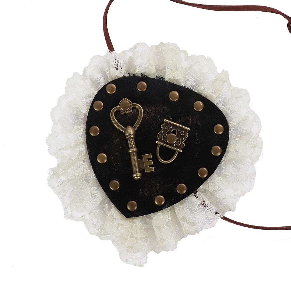 Pirate Gothic Punk Vintage Key Lock Lace One Eye Mask Halloween Party Props