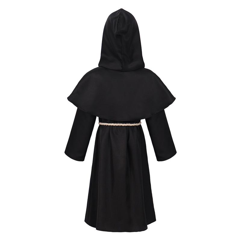 Halloween Children's Black Medieval Renaissance Monks' Clothing Priest Clothing