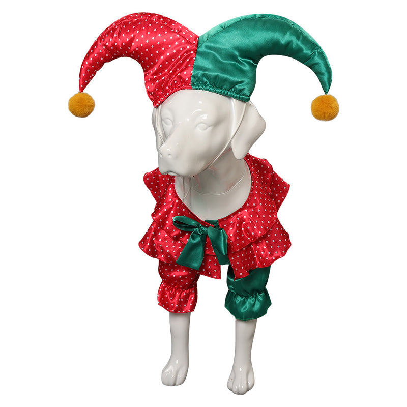 halloween costume Pet dog clown Cosplay Costume Outfits Halloween Carnival Party Suit