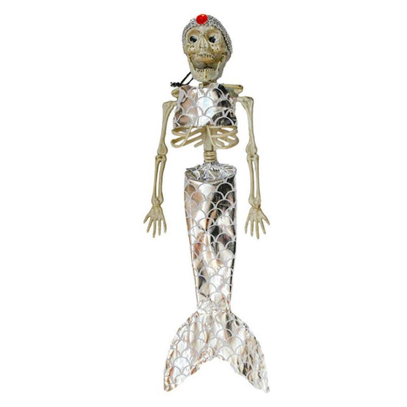 Halloween Decoration Mermaid Skeleton Bone Ornaments Halloween Party Props Mermaid Skull Horror Home Decor Accessories