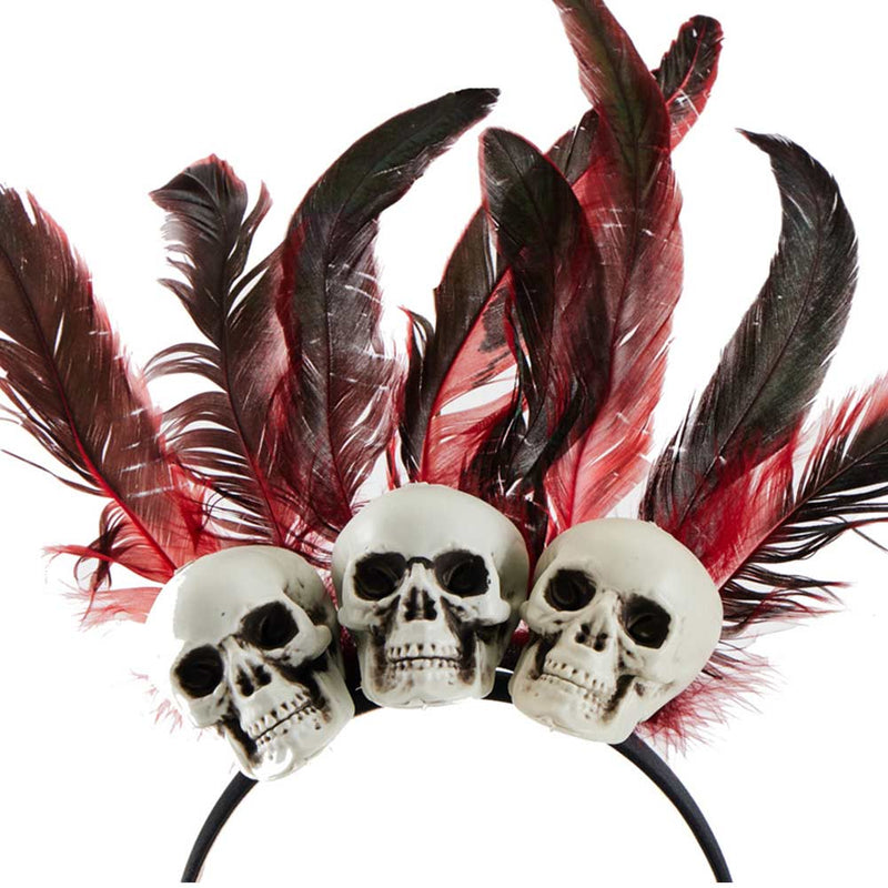 Halloween Skull Hair Hoops Cos Comic Exhibition Dark Feather Head Hoops Gothic Lolita Photography Performance Hair Accessories