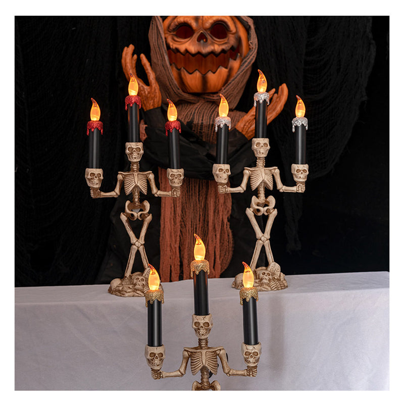 Halloween Smoke Horror Skull Head Lamp Pumpkin Lamp Led Electronic Candle Light Haunted House Halloween Decoration Props