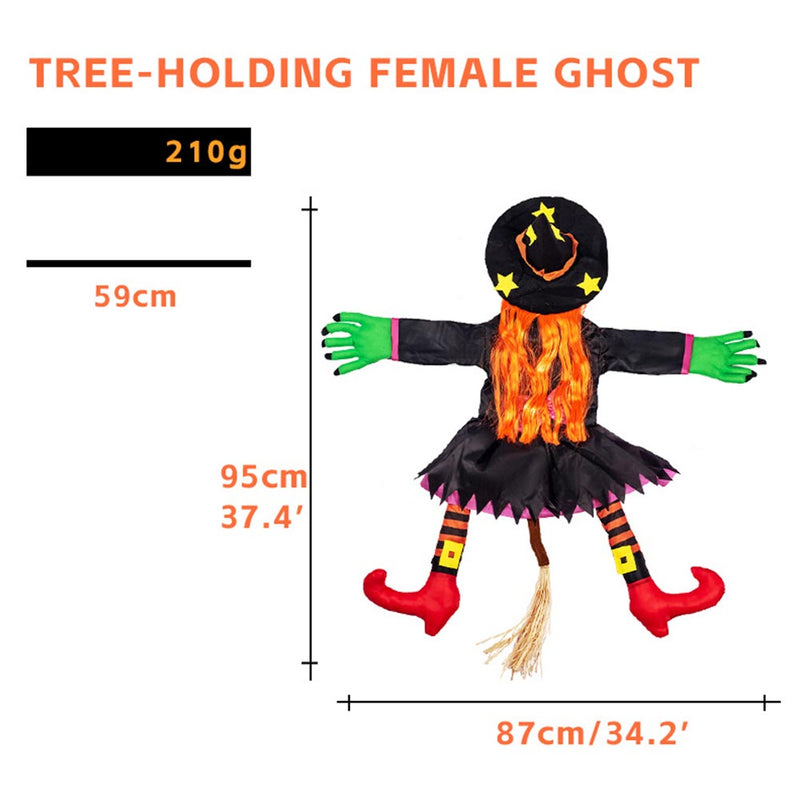 Halloween Tree Climbing Witch Halloween Decoration  Door Porch Tree Decor Props Gifts