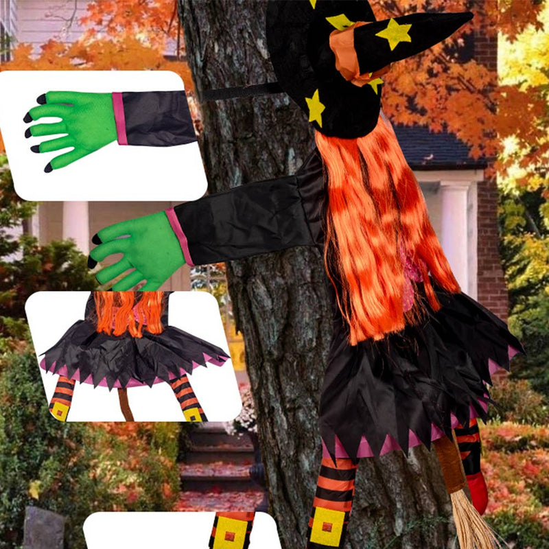 Halloween Tree Climbing Witch Halloween Decoration  Door Porch Tree Decor Props Gifts