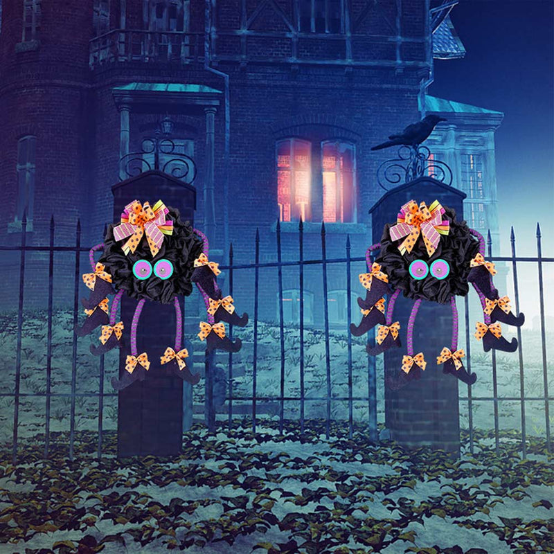Halloween Wreath Decorations Front Door Outdoor Vintage Halloween Witch Decor Garland Party Gifts Prop