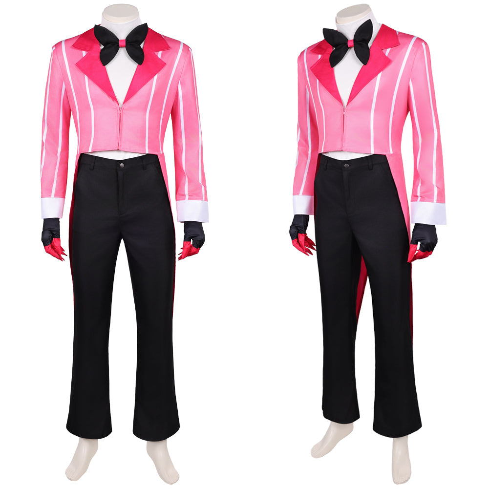 Hazbin Hotel 2 (2025) Alastor Pink Suit Cannibal Town Outfits Halloween Cosplay Costume