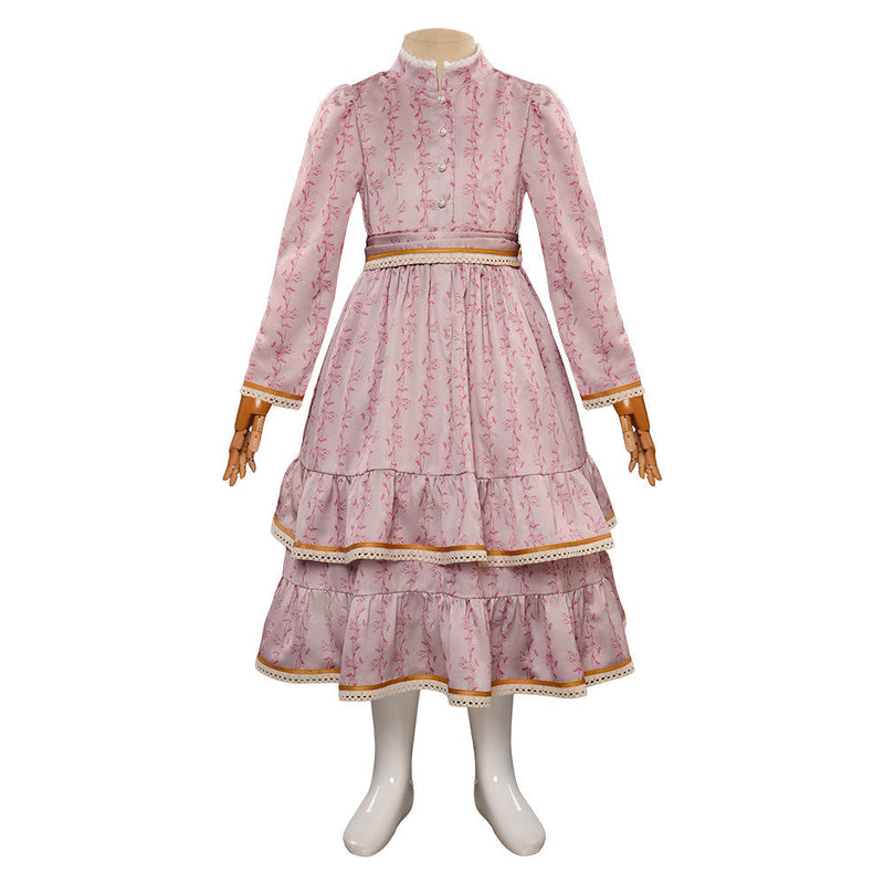 SeeCosplay Pink Kid Children Dress Medieval Renaissance Clothing Party Carnival Halloween Cosplay Costume