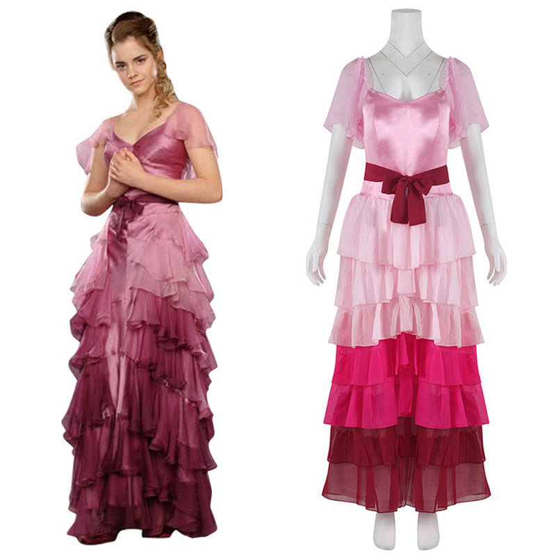 Hermione Granger Pink Ball Gown Dress Cosplay Costume For Adult  Women Girls