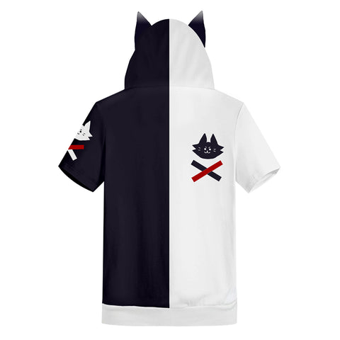 Hololive  VTuber Ookami Mio Cosplay T-shirt 3D Printed Hooded  Tee  Short Sleeve Hoodie Pullover