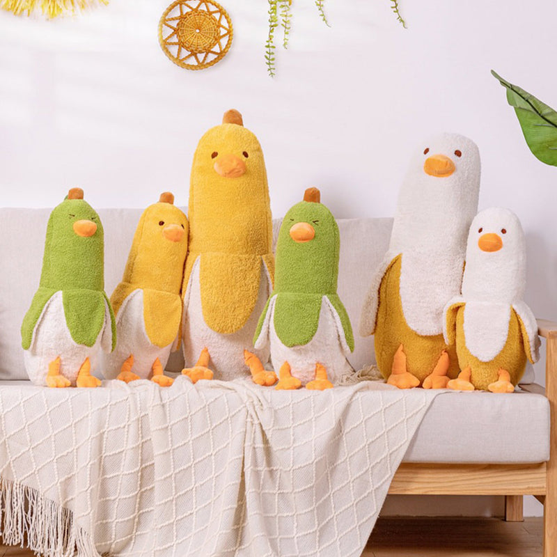 IOONCHI Banana Duck Plush Doll Soft Cushion 50 cm Funny Plush Toy Stuffed Animals Duck Doll with Duc