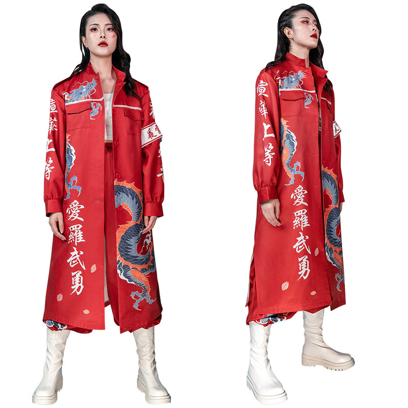 japan to kkou fuku coat Bosozoku Kimono Cosplay Costume Red Coat Japanese Uniform Pants Outfits Halloween Carnival Disguise Roleplay Suit