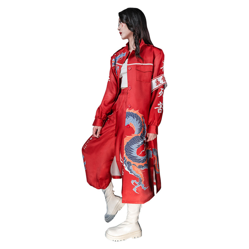 japan to kkou fuku coat Bosozoku Kimono Cosplay Costume Red Coat Japanese Uniform Pants Outfits Halloween Carnival Disguise Roleplay Suit