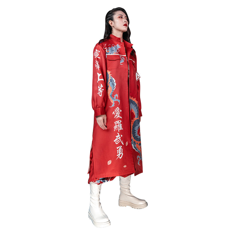 japan to kkou fuku coat Bosozoku Kimono Cosplay Costume Red Coat Japanese Uniform Pants Outfits Halloween Carnival Disguise Roleplay Suit