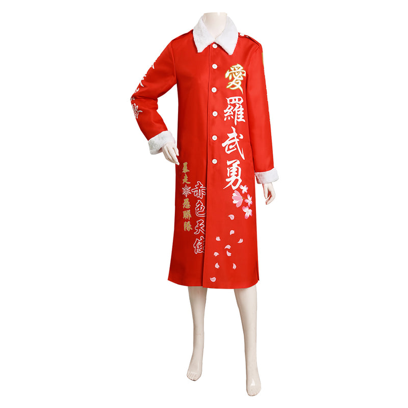 Japanese Bosozoku Kimono Cosplay Costume Christmas Red Coat Outfits Halloween Carnival Suit