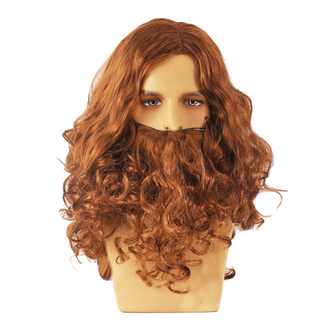 Jesus Santa Claus Cosplay Wig Heat Resistant Synthetic Hair Carnival Halloween Party Props