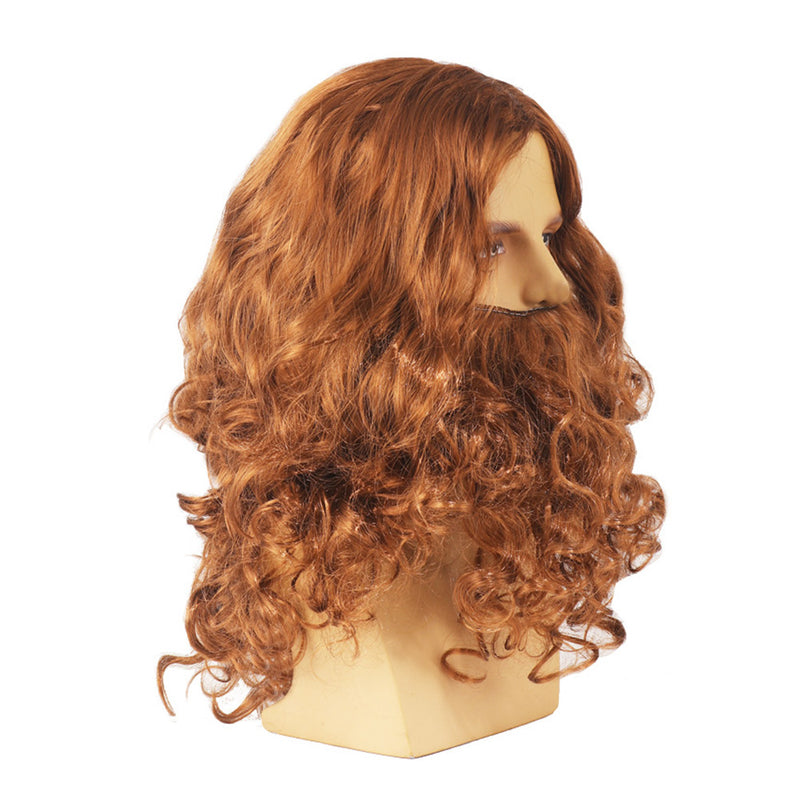 Jesus Santa Claus Cosplay Wig Heat Resistant Synthetic Hair Carnival Halloween Party Props