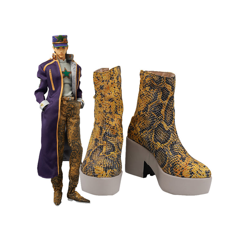 JoJo‘s Bizarre Adventure Kujo Jotaro Cosplay Shoes Boots Halloween Costumes Accessory Custom Made