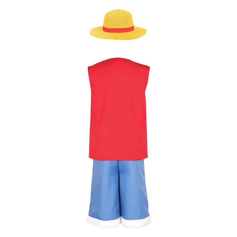 Kids  Children One Piece Luffy Cosplay Costume Coat Pants Halloween Carnival Party Suit