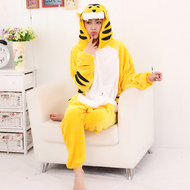 Kids  Sleepwear Cute Tiger Flannel Pajamas Sets Long Sleeve Animal Pajamas Children Pyjama Homewear