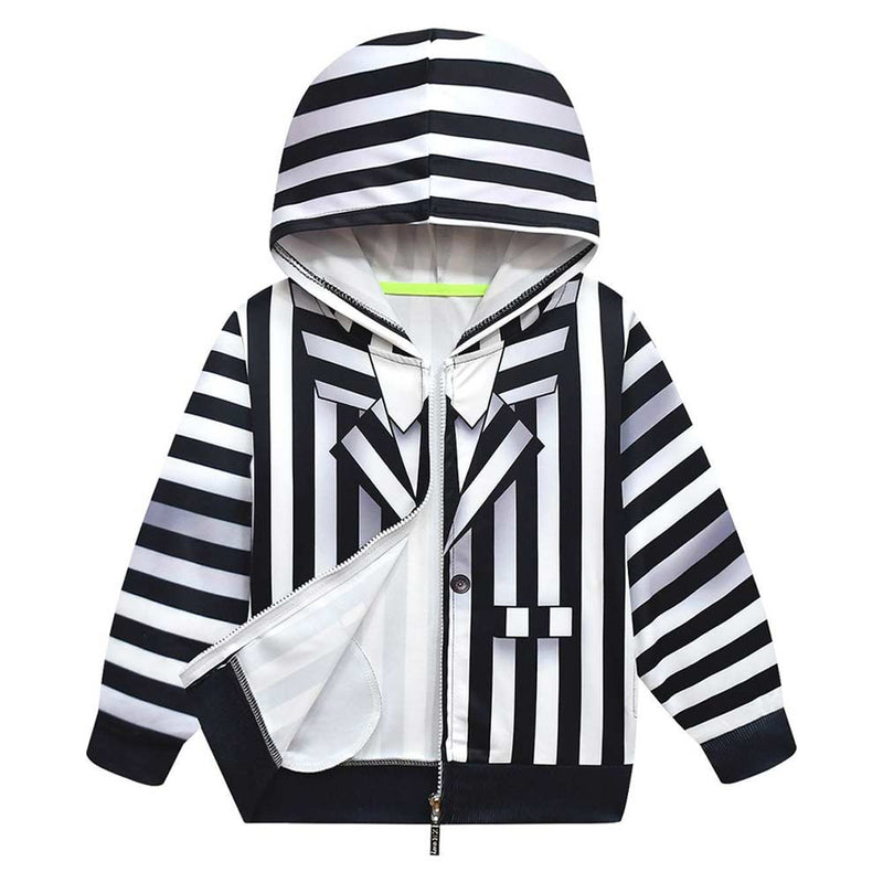 Kids Beetle Juice Cosplay Hoodie Cosplay Costume Outfits Halloween Carnival Suit