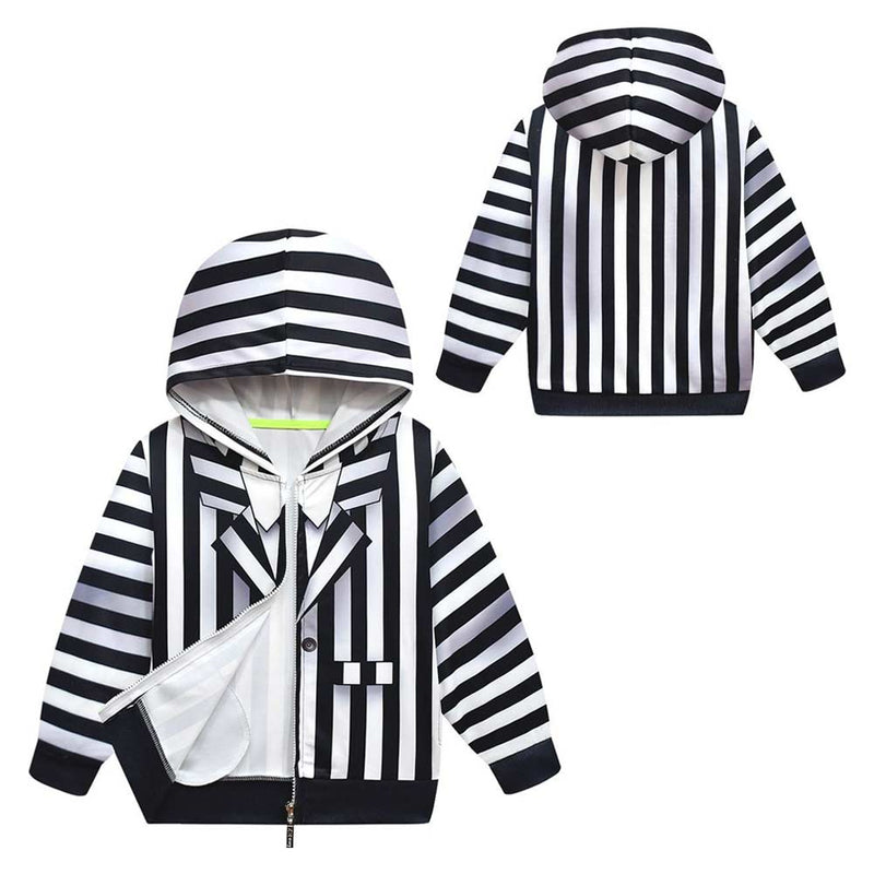 Kids Beetle Juice Cosplay Hoodie Cosplay Costume Outfits Halloween Carnival Suit