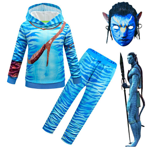 Kids Children Avatar Jake Sully Cosplay Costume Outfits Halloween Carnival Party Suit