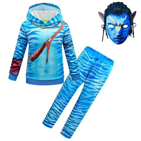 Kids Children Avatar Jake Sully Cosplay Costume Outfits Halloween Carnival Party Suit