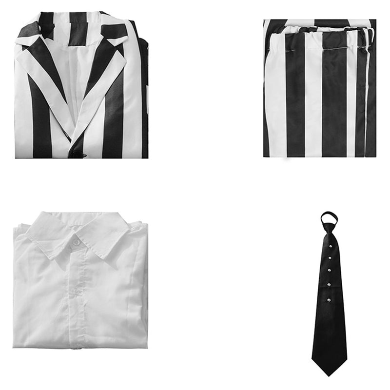 Kids Children Beetle Juice Cosplay Costume Outfits Halloween Carnival Suit