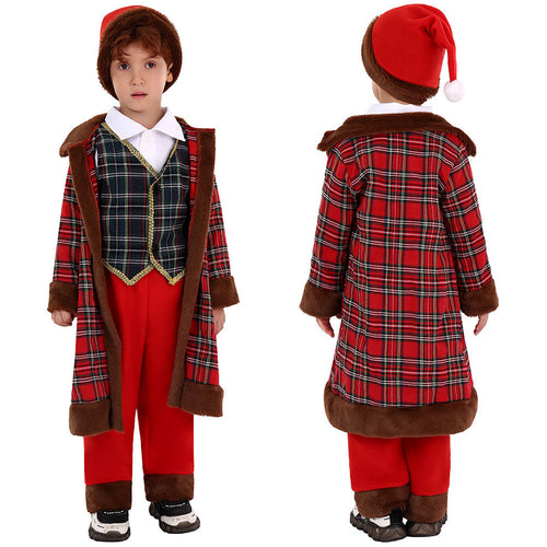 Christmas Costume: Kids Children Christmas Scotland Costume Santa Clau Cosplay Costume Outfits Christmas Suit BoysKidsCostume