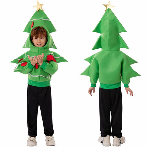 Christmas Costume: Kids Children Green Jacket Outfits Christmas Tree Cosplay Costume Christmas Suit BoysKidsCostume