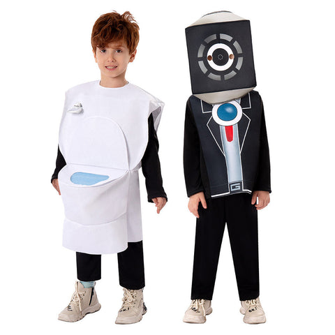 SeeCosplay Kids Children Horror Game Skibidi Toilet Peaker Man Cosplay Costume Outfits Halloween Carnival Suit BoysKidsCostume