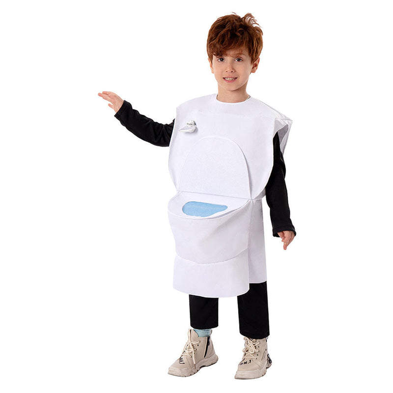 [Full In Stock] Kids Children Horror Game Toilet man Cosplay Costume Outfits Halloween Carnival Suit BoysKidsCostume