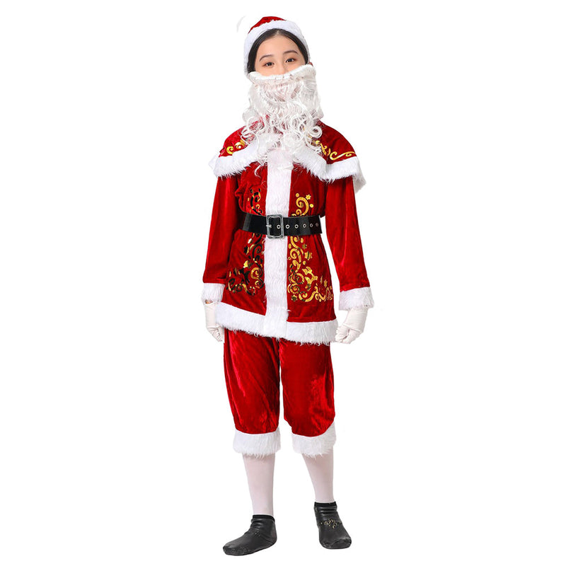 SeeCosplay Kids Children Santa Claus Cosplay Costume Outfits Christmas Carnival Suit