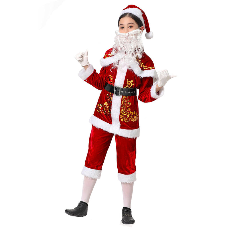 SeeCosplay Kids Children Santa Claus Cosplay Costume Outfits Christmas Carnival Suit GirlKidsCostume