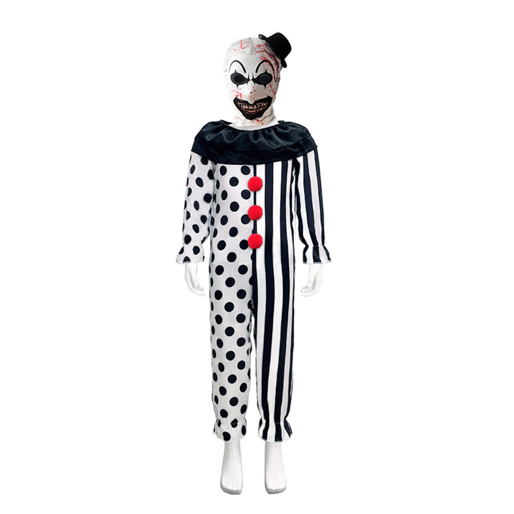 Kids Children Terrifier 2 Art the Clown Cosplay Costume Jumpsuit Hat F ...